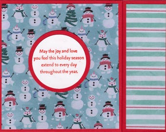 Stampin Up Snowman Christmas Gift Card Holder With Envelope A2 Size