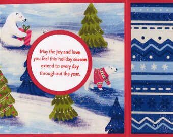 Stampin Up Polar Bear Christmas Gift Card Holder With Envelope A2 Size