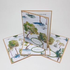 Sympathy Card, Card With Trees, Grief Cards, 4 Condolences Card With Envelopes