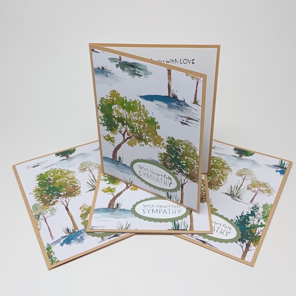 Sympathy Card, Condolences Card, Thinking Of You Card, With Heartfelt Sympathy Card Set, Tree Cards, Bereavement Cards