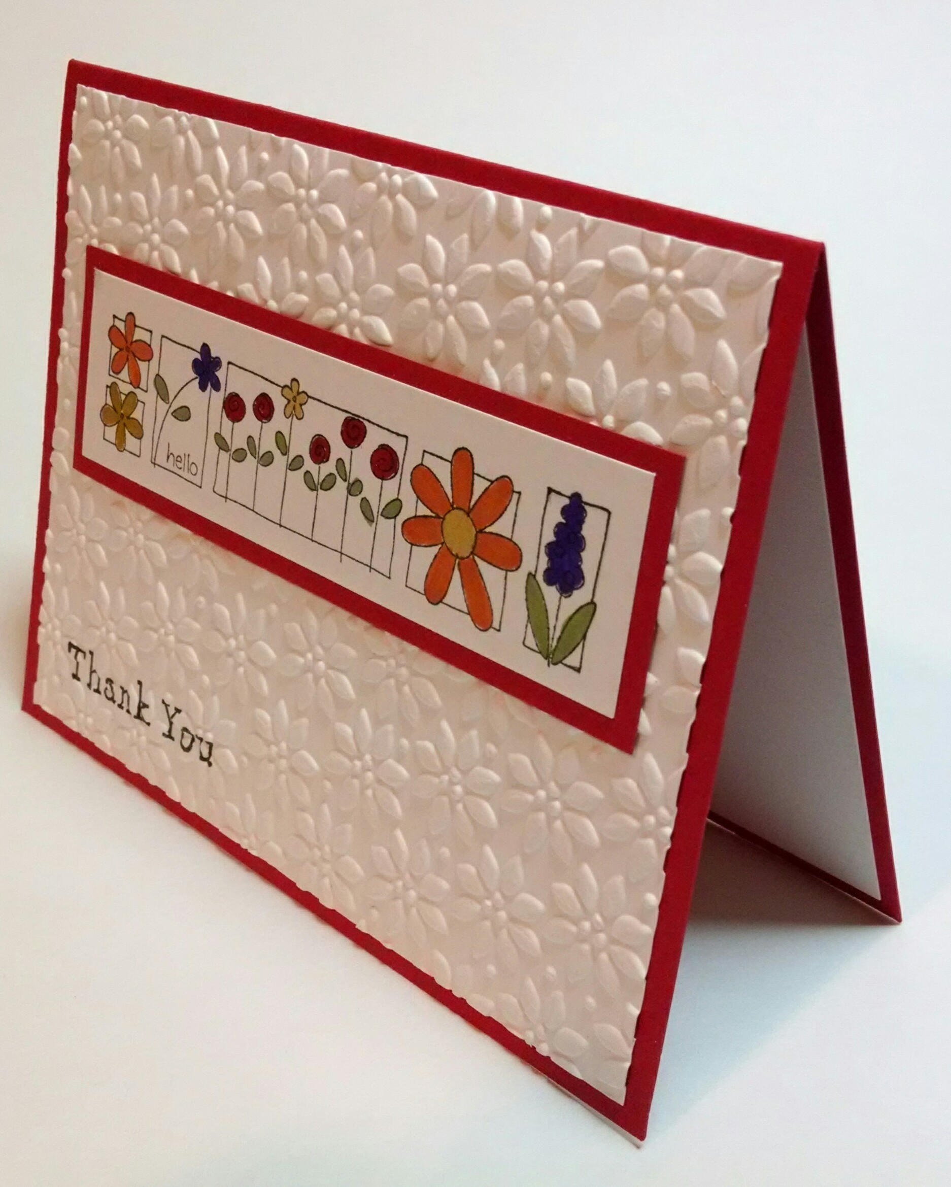 Stampin up Floral Embossed Thank You Card With Envelope - Etsy