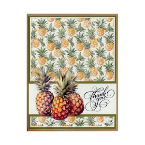 Pineapple Thank You Card, Summer Card, Greeting Card With Pineapple Theme, Handmade Notecard