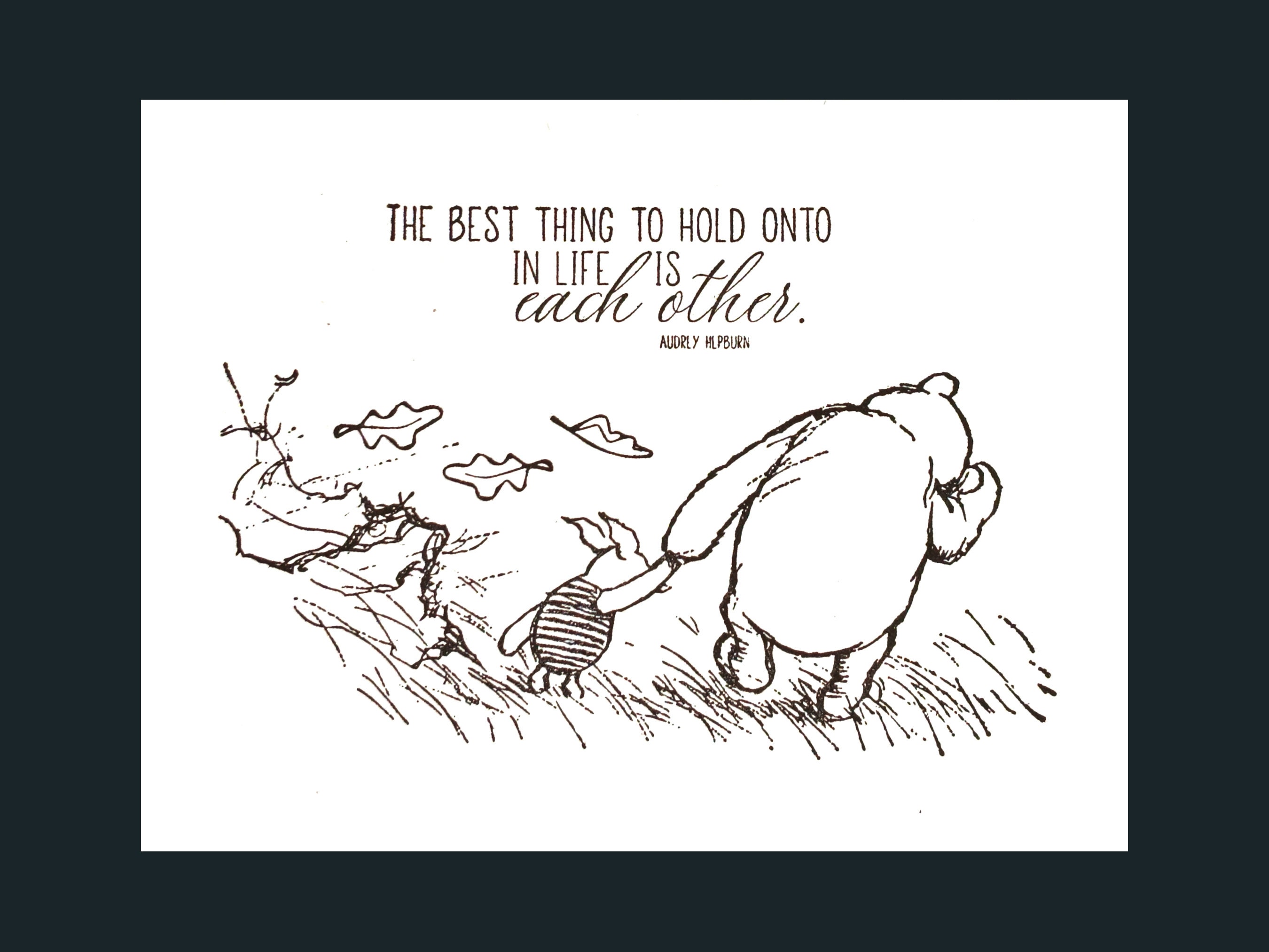 Winnie The Pooh Quote Notecards, Friendship, Family, Couple Cards, Handmade Greeting Card Set Of 6, Classic Pooh And Piglet Stationery Set