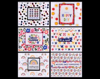 Summer Blank Note Cards Assorted Set Of 6 Cards With Envelopes
