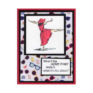 Hokey Pokey Card With Red Envelope, Humorous Greeting Card, Card For Her, Birthday, Thank You, Thinking Of You