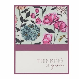 Thinking Of You Floral Card, Handmade Card, Inside Sentiment, Stampin Up Thank You Card, Encouragement Card, Friendship Card