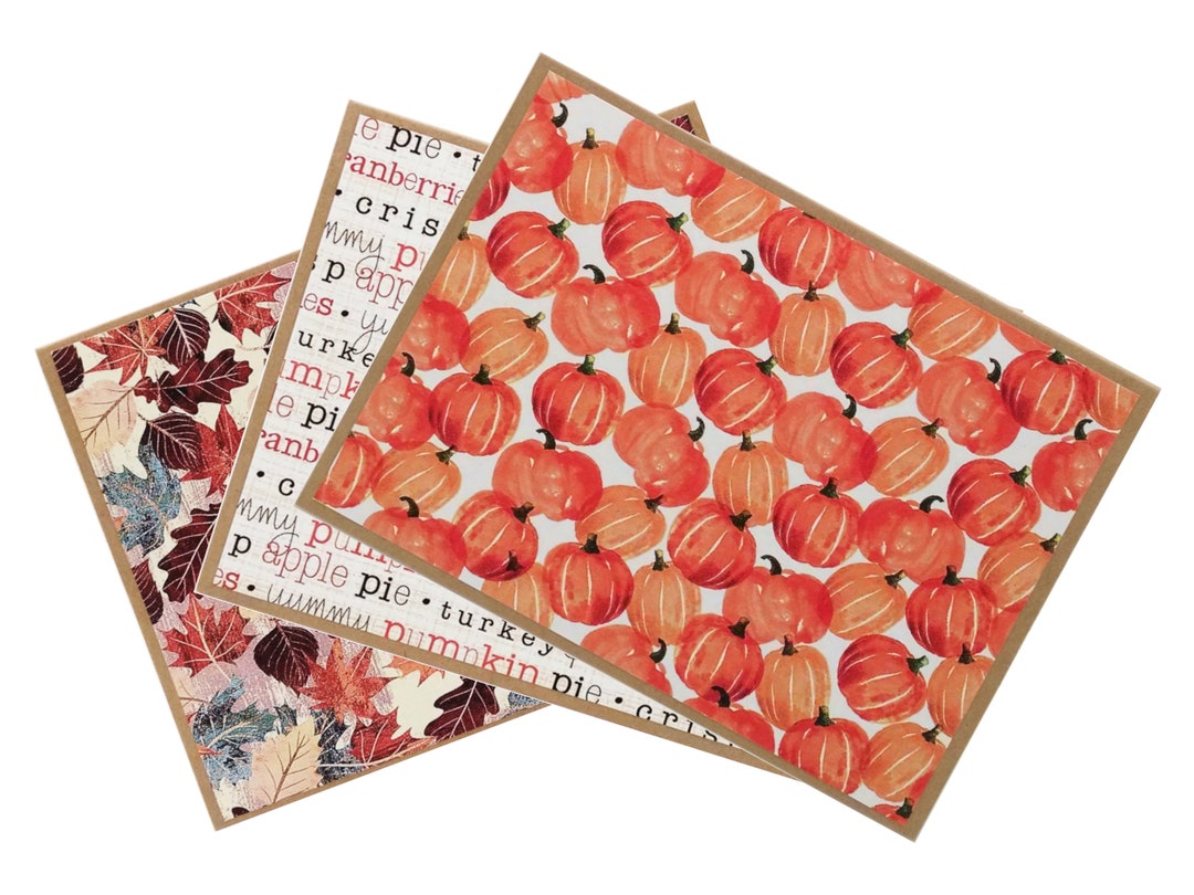 Thanksgiving Cards With Kraft Envelopes, Blank Handmade Note Cards ...