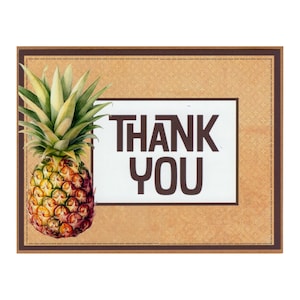 Pineapple Thank You Card, Summer Card, Pineapple Greeting Card With Pineapple Theme, Handmade Blank Pineapple Card, Blank Notecard