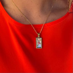 the lovers tarotketting, tarotsieraden, 18k vergulde tarotkaart, mystieke sieraden, liefde en harmonieketting
