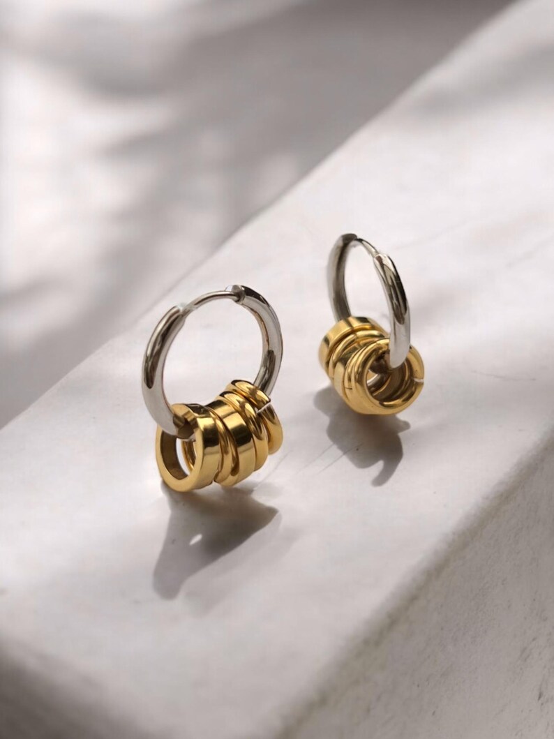Farrier Mixed Metal Hoop Earring main image 1