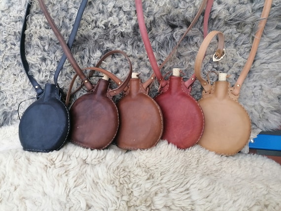 Leather water cheap flask
