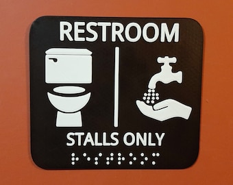 Gender Neutral Bathroom STALLS ONLY Restroom Sign