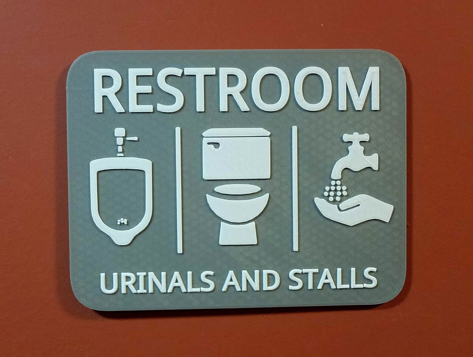 Gender Neutral Bathroom URINALS AND STALLS Restroom Sign Etsy