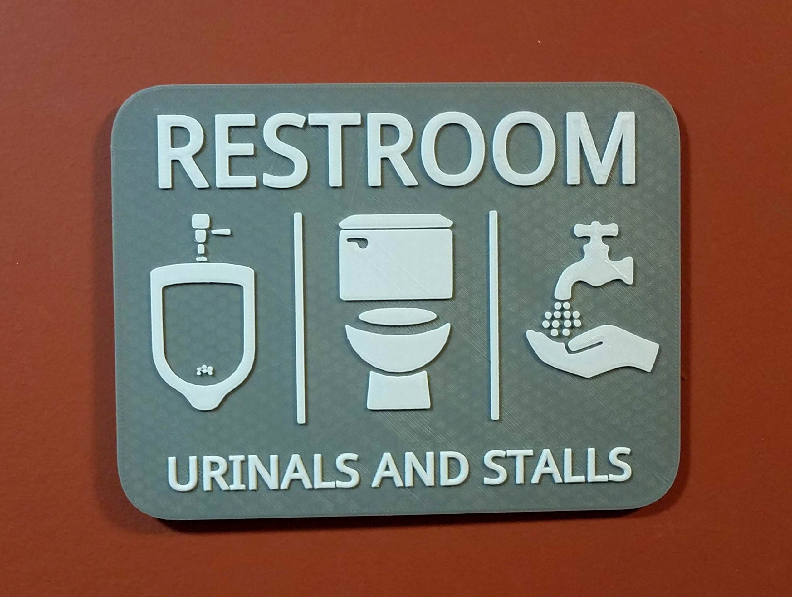Gender Neutral Bathroom URINALS AND STALLS Restroom Sign Etsy