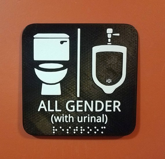 All Gender / Gender Neutral Bathroom with Urinal 3D Printed Etsy