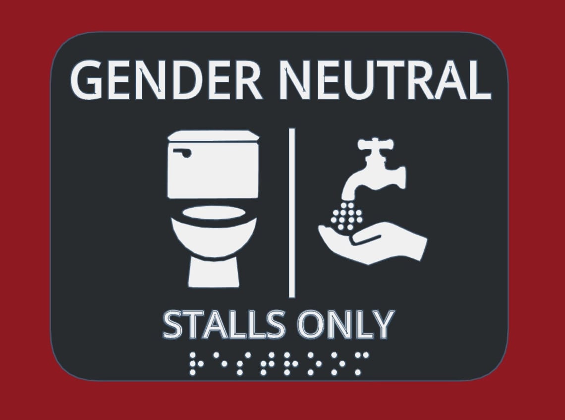 Gender Neutral Bathroom STALLS ONLY Restroom Sign - Etsy