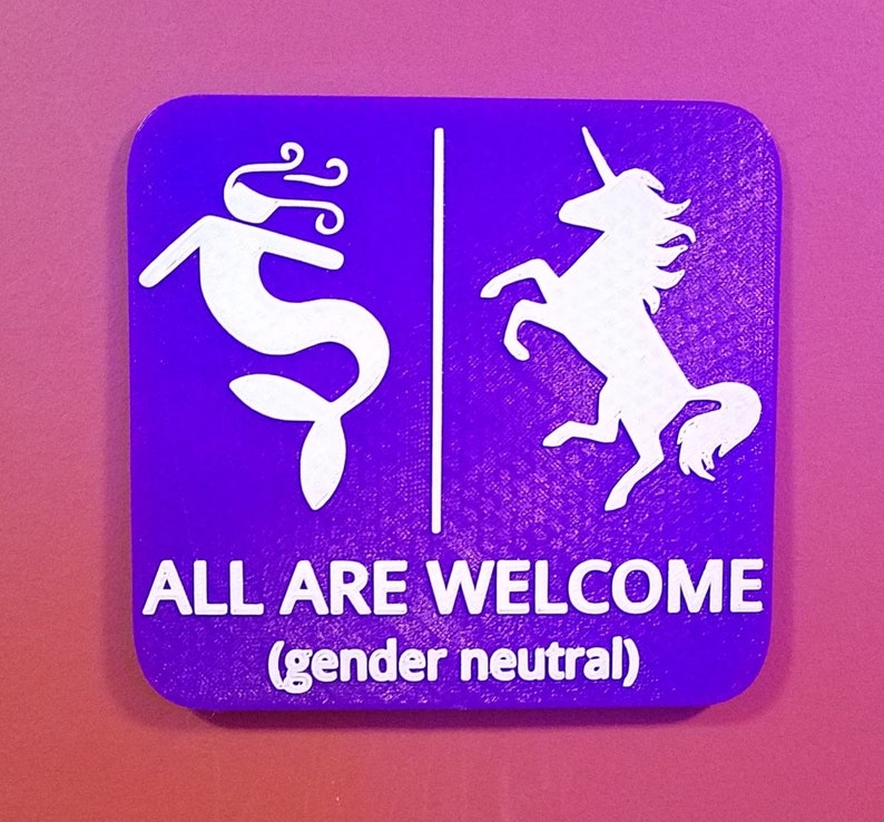 Mermaid Unicorn Bathroom Sign Whatever Just Wash Your Hands Gender Neutral Restroom image 2