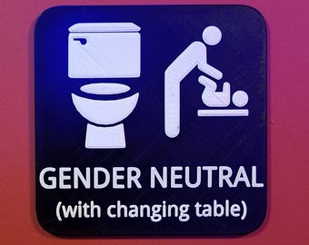 ALL GENDER Bathroom Restroom Sign Gender Neutral with changing table Gender Neutral