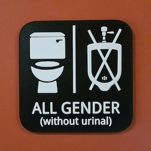 Todo género / baño neutral de género (sin urinario) Signo de baño impreso en 3D
