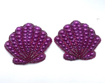 Fuchsia Pearl Seashell Pasties