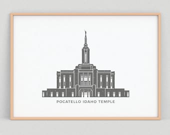 Icono imprimible del Templo de Pocatello, Idaho (LDS)