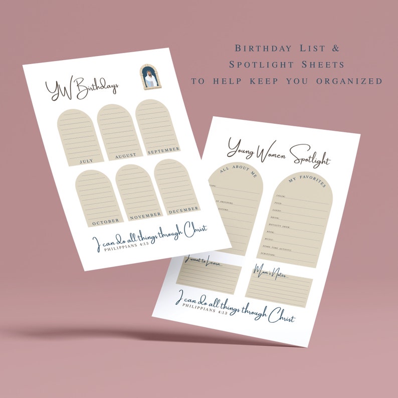 2023 Young Women Theme Binder Packet Set Etsy