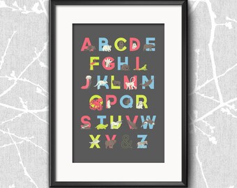 Animal Alphabet Poster - Medium