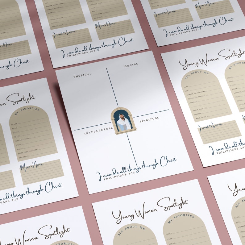 2023 Young Women Theme Binder Packet Set Etsy