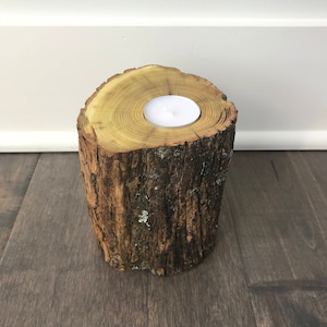 Natural Wood Candle Holder