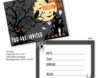 Halloween Party Card Invite Set (10 pc)