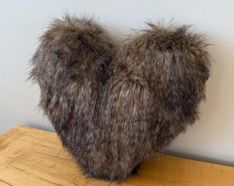 Brown Faux Fur Pillow Cushion