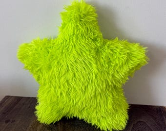 Lime Green Faux Fur Pillow Cushion