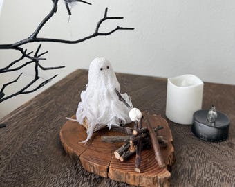 Campfire Cheese Ghost Decoration – Miniature Halloween Decor