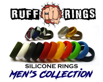 RUFF RINGS - Silicone Rings Silicone Wedding Ring Band Gift For Men Husband Father Military Personalized Custom Engraved Silicone Ring Band