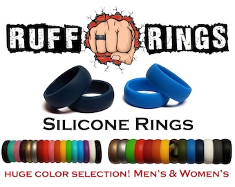 BLUE Silicone Ring - Silicone Wedding Ring Band - Navy Blue - Royal Blue - Silicone Wedding Band Gym Workout Crossfit Sports Carolina Blue