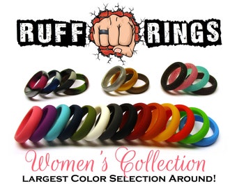 Silicone Rings For Women / Silicone Wedding Band Ring - Gym/Beach/Sports/Active Womens Silicone Wedding Rings / Personalized Custom Rings