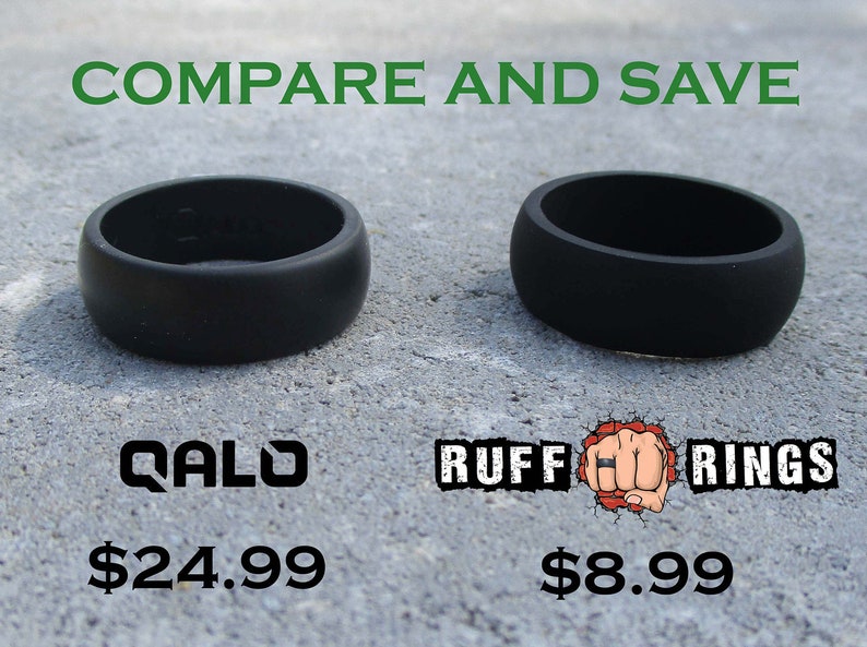 RUFF RINGS Silicone Rings Silicone Wedding Ring Band Gift For Men Husband Father Military Personalized Custom Engraved Silicone Ring Band image 10