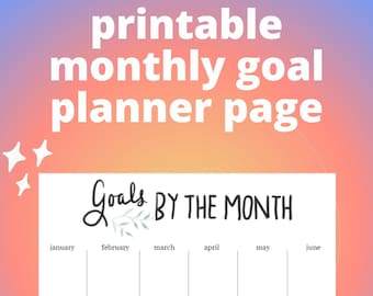 Printable Monthly Goals Planner Seite [sofortiger PDF-Download]