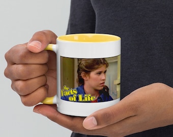 Datos de la vida Taza Jo Cup O' Jo con imágenes en color amarillo en ambos lados
