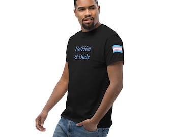 Trans Man Shirt, Trans Pride Shirt, Trans Identity Shirt, Trans Flag on Sleeve, LGBTQ