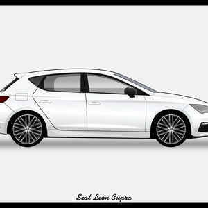 SEAT LEON Mk3 - Colour Vector File Download - .PDF, .Svg, .Png