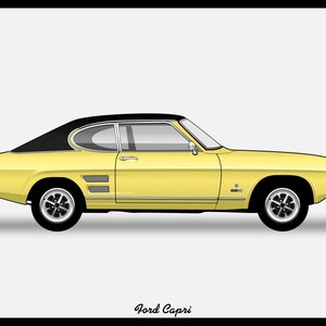 FORD CAPRI Mk1 - Colour Vector File Download - .PDF, .Svg, .Png