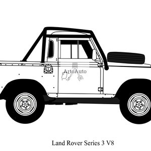 Range Rover Outuline Vector Land Rover Series 3 V8 Outline Vector - .SVG, .PDF, .png - Etsy