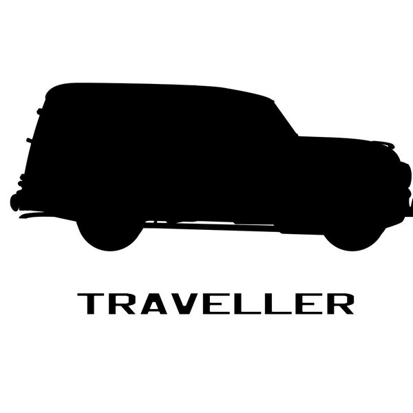 Morris 1000 Traveller Minor Car Silhouette Vector - .SVG, .PDF, .Png