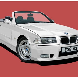 POSTER -BMW E36 M3 - Vector Art - Highly Detailed - Etsy