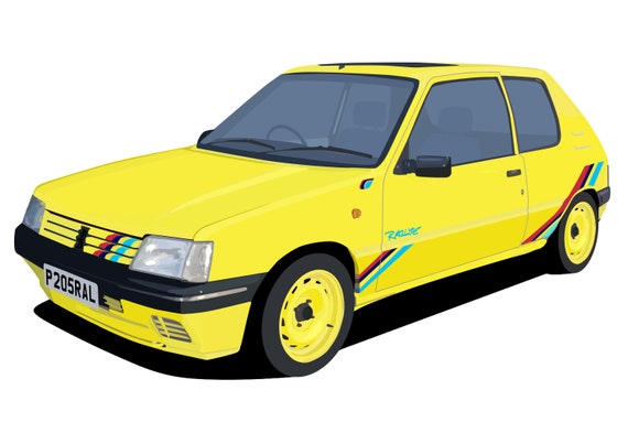 Poster Peugeot 5 Rallye Vector Art Highly Detailed Etsy Polska