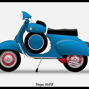 VESPA 50 SS - Colour Vector File Download - .PDF, .Svg, .Png