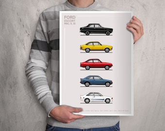 POSTER - FORD ESCORT Sport Evolution - Colour