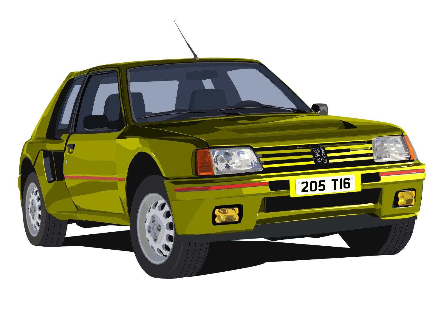 POSTER - Peugeot 205 Turbo 16 - Vector Art - Highly Detailed
