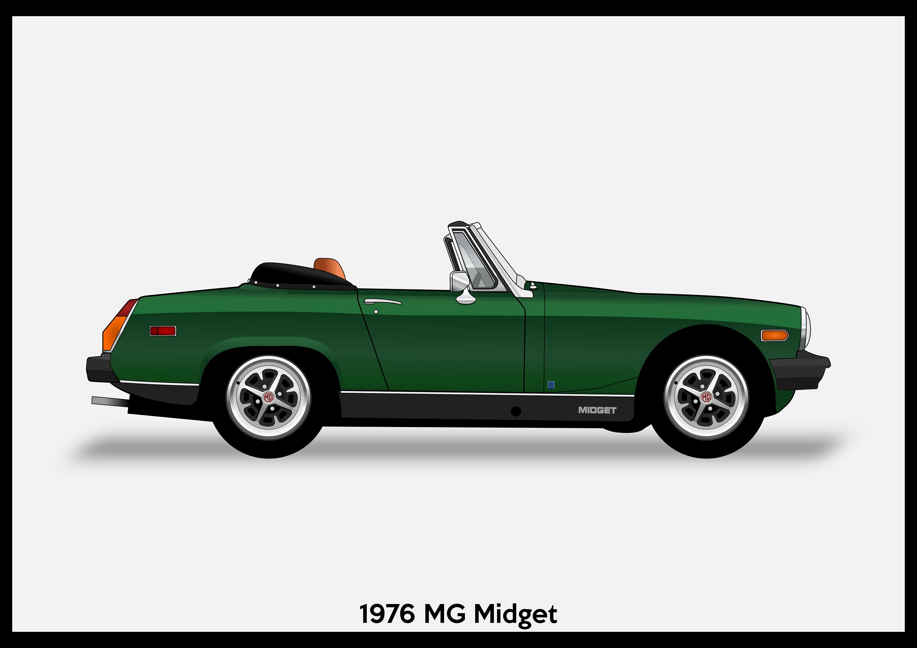 MG MIDGET - Colour Vector File Download - .PDF, .Svg, .Png